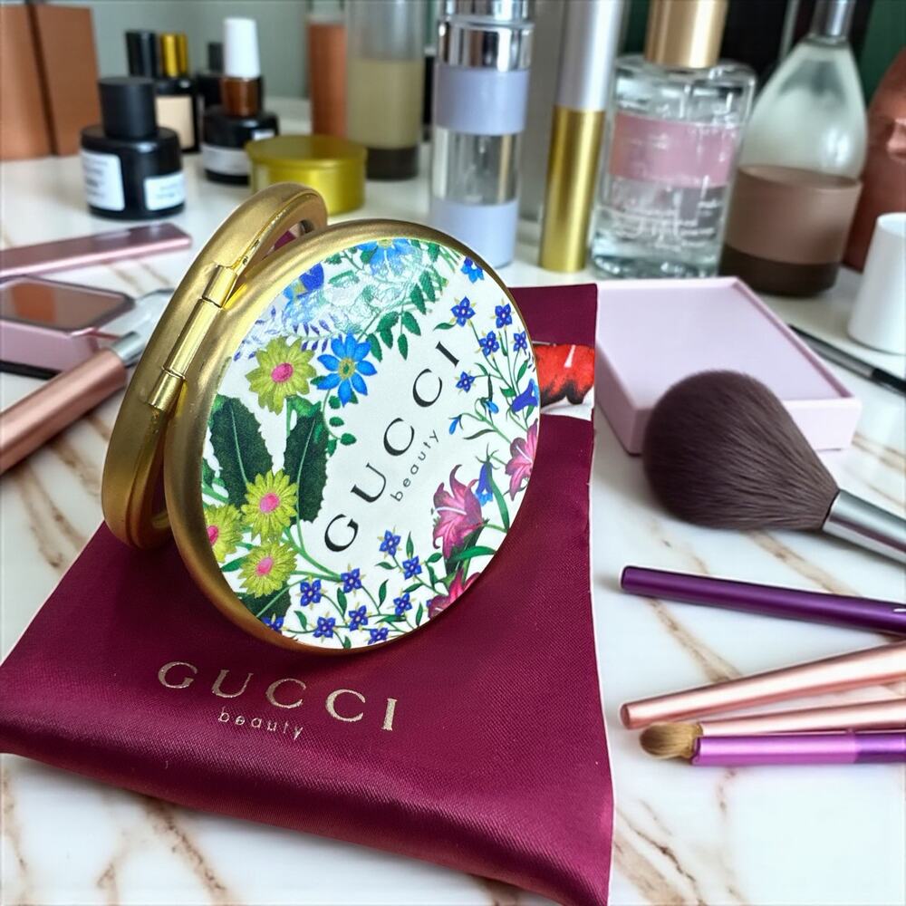 Gucci Beauty Flora Compact Gold Dual-Sided Mirro